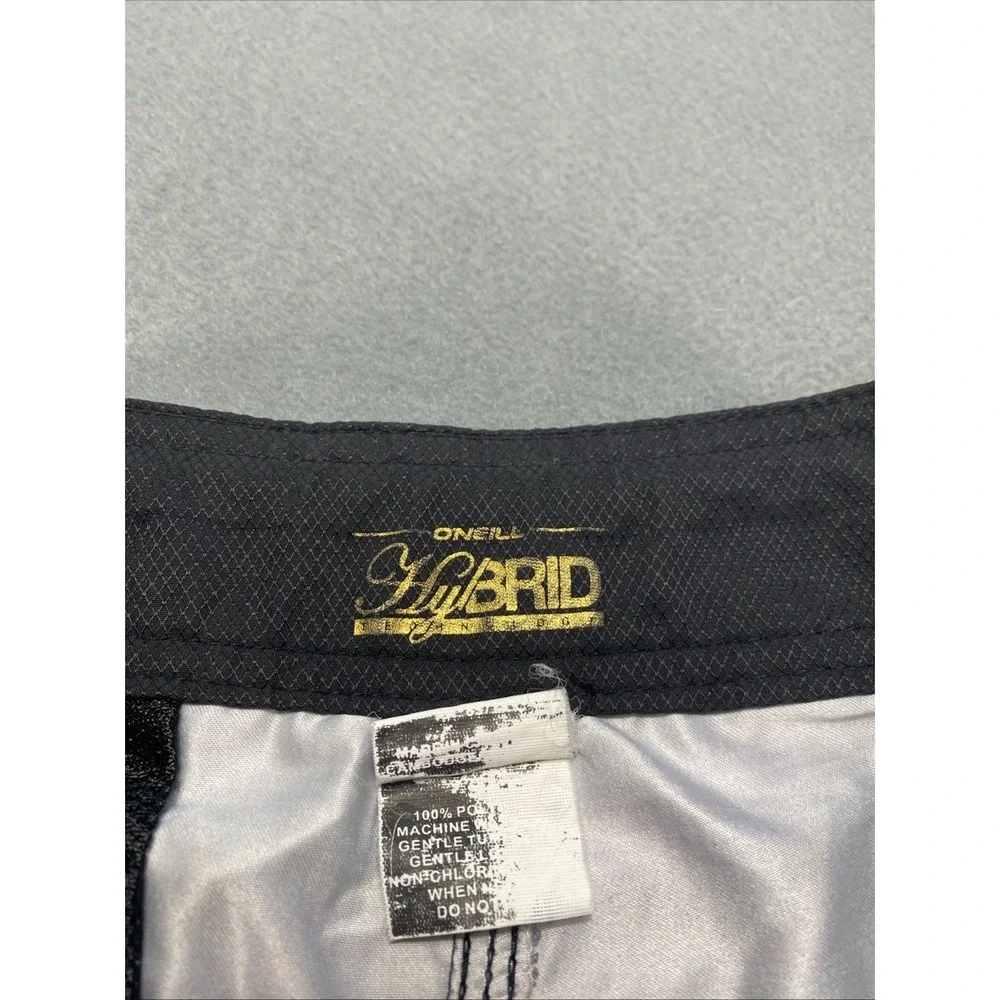 Oneil Mens Hybrid Shorts Swimming Trunks Black‎ Plaid Drawstring 32